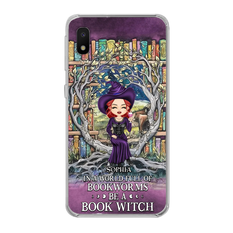 Personalized Witch Phone Case - Halloween Gift Idea For Witch Lovers/Book Lovers - In A World Full Of Bookworms Be A Book Witch - Case For iPhone/Samsung
