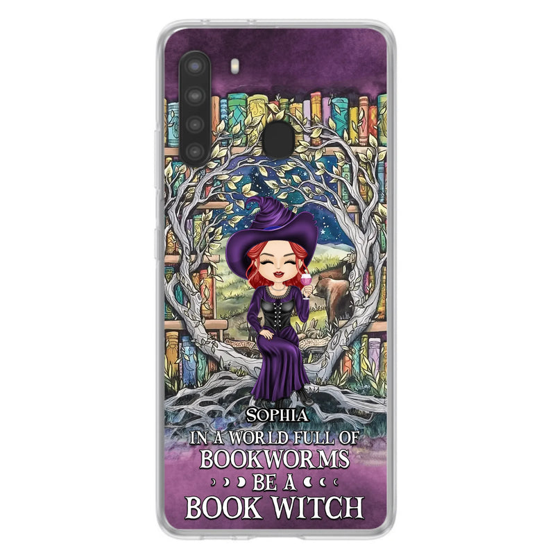 Personalized Witch Phone Case - Halloween Gift Idea For Witch Lovers/Book Lovers - In A World Full Of Bookworms Be A Book Witch - Case For iPhone/Samsung