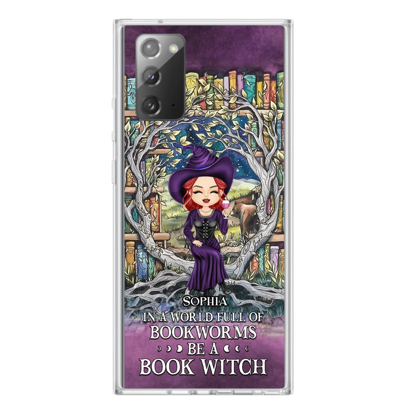 Personalized Witch Phone Case - Halloween Gift Idea For Witch Lovers/Book Lovers - In A World Full Of Bookworms Be A Book Witch - Case For iPhone/Samsung