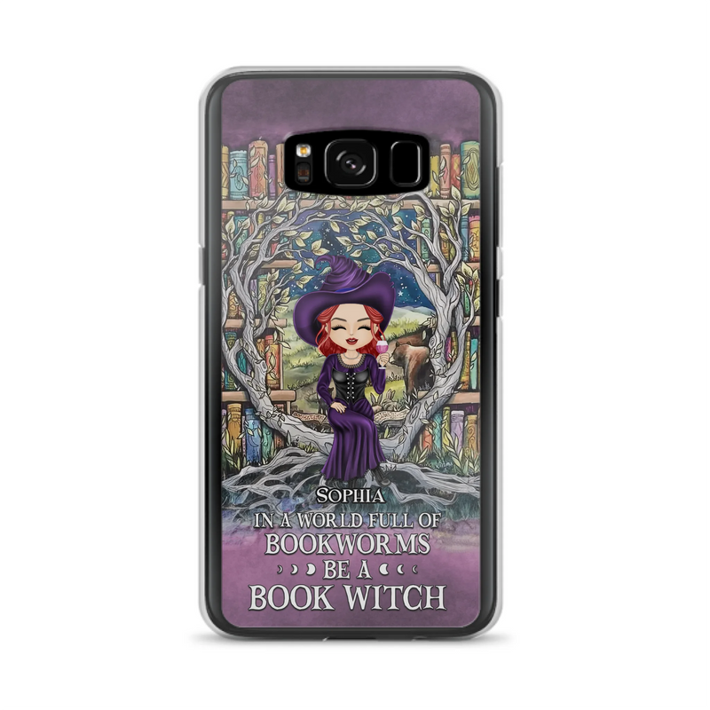 Personalized Witch Phone Case - Halloween Gift Idea For Witch Lovers/Book Lovers - In A World Full Of Bookworms Be A Book Witch - Case For iPhone/Samsung