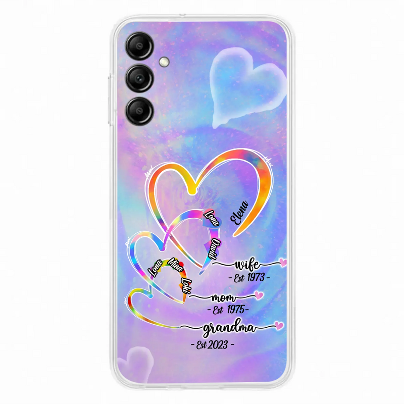 Personalized Mom Phone Case - Gift Idea For Mom/Grandma - Upto 4 Children/5 Grandchildren - Cases For iPhone/Samsung