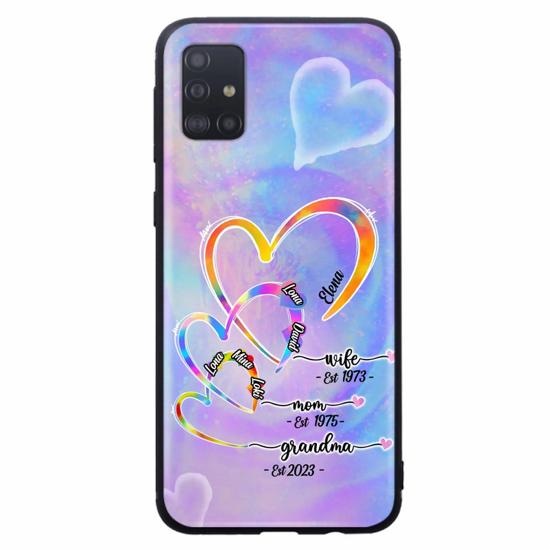 Personalized Mom Phone Case - Gift Idea For Mom/Grandma - Upto 4 Children/5 Grandchildren - Cases For iPhone/Samsung
