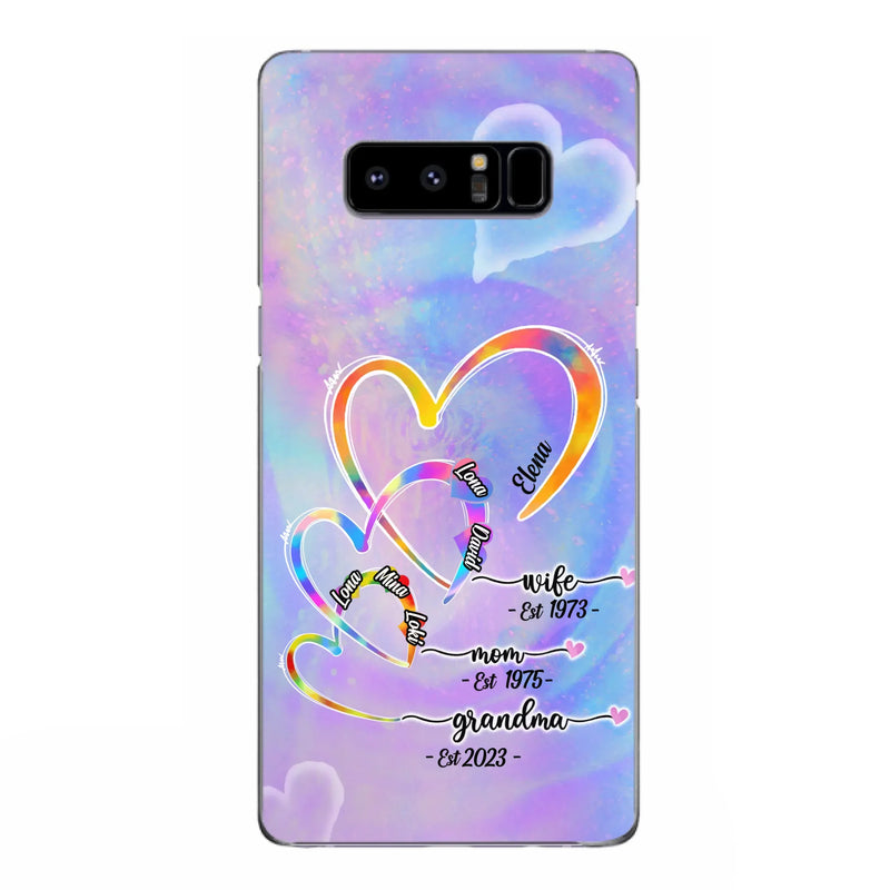 Personalized Mom Phone Case - Gift Idea For Mom/Grandma - Upto 4 Children/5 Grandchildren - Cases For iPhone/Samsung