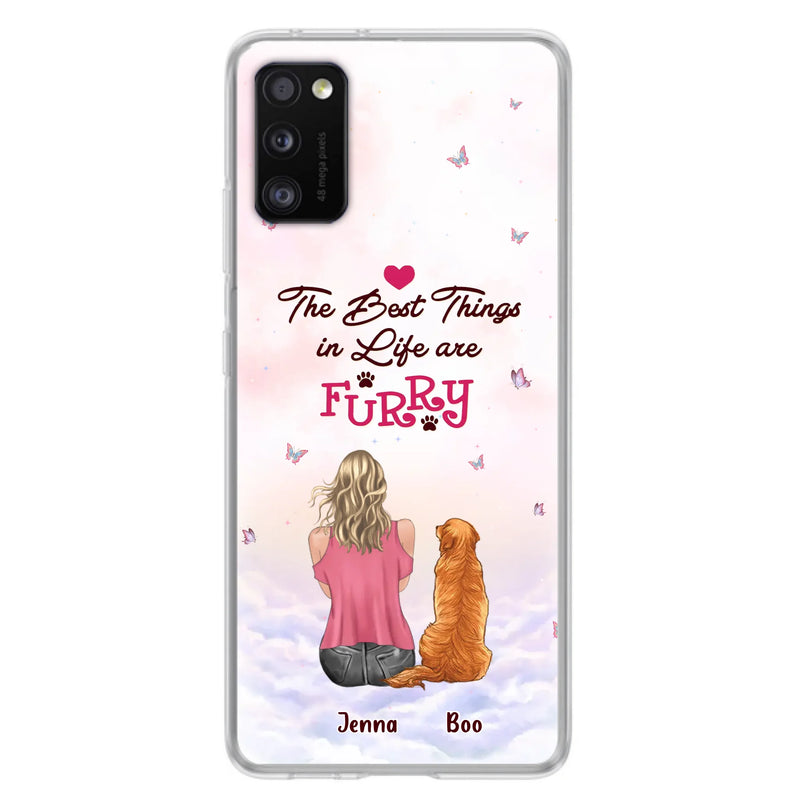 Custom Personalized Dog Mom Phone Case - Upto 5 Dogs - Gift Idea For Dog Lovers - The Best Things In Life Are Furry - Case for iPhone/Samsung