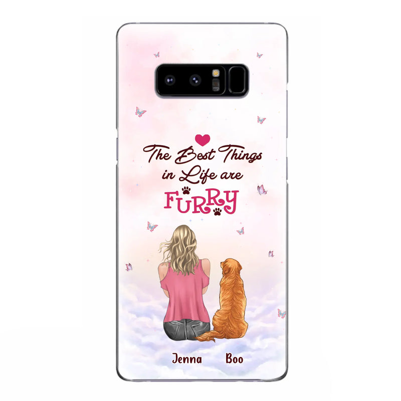 Custom Personalized Dog Mom Phone Case - Upto 5 Dogs - Gift Idea For Dog Lovers - The Best Things In Life Are Furry - Case for iPhone/Samsung