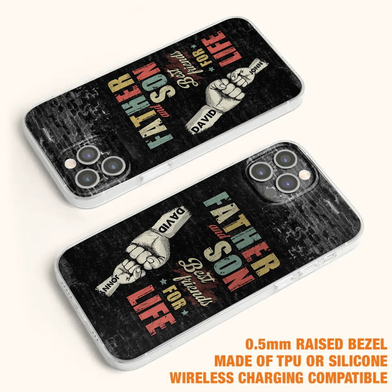 Custom Personalized Father Phone Case - Upto 5 Children - Father's Day Gift Idea from Sons/Daughters - Father And Son/Daughter Best Friends For Life - Case for iPhone/Samsung