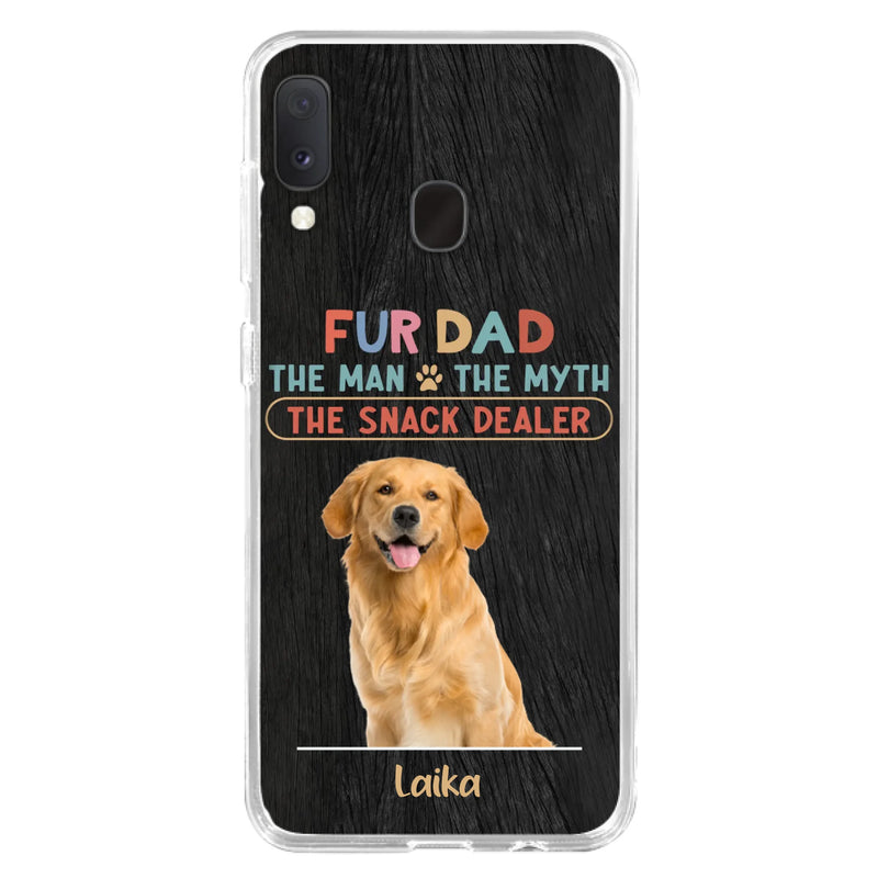 Custom Personalized Fur Dad Phone Case - Upload Photo - Upto 6 Pets - Father's Day Gift For Pet Lovers - Fur Dad The Man The Myth The Snack Dealer - Case for iPhone/Samsung