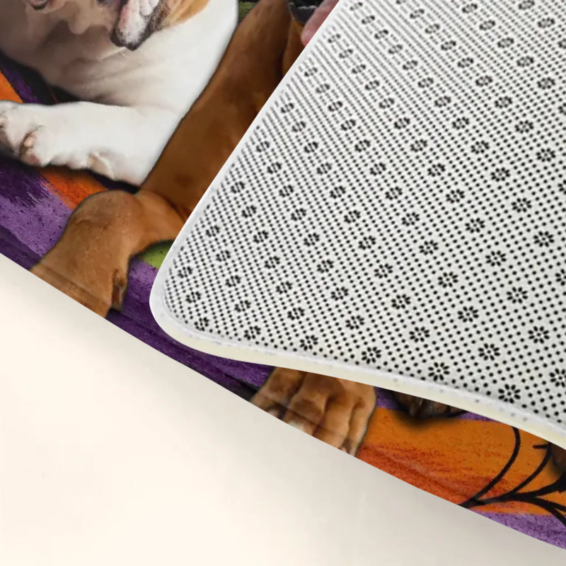 Custom Personalized Spooky Pet Doormat - Halloween Gift Idea For Pet Lover - Upload Photo - Up to 5 Pets