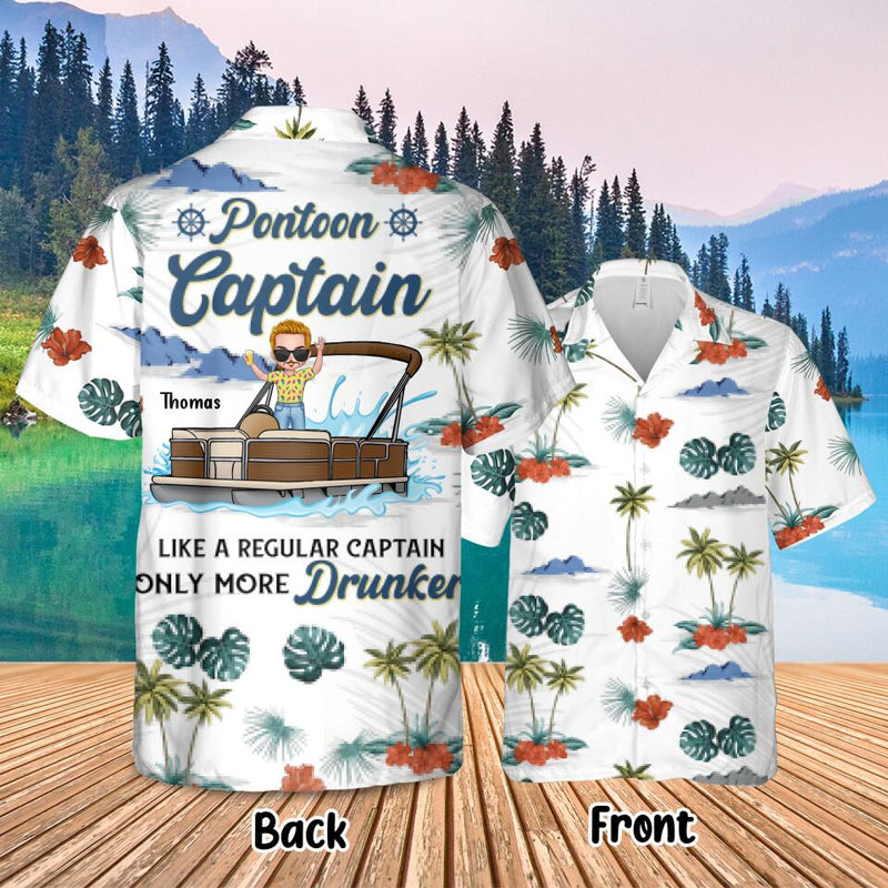 Personalized Pontoon Captain Hawaii T-shirt  - Gift For Pontoon Lovers/Father's Day Gift Idea - Pontooning With A Chance Of Drinking