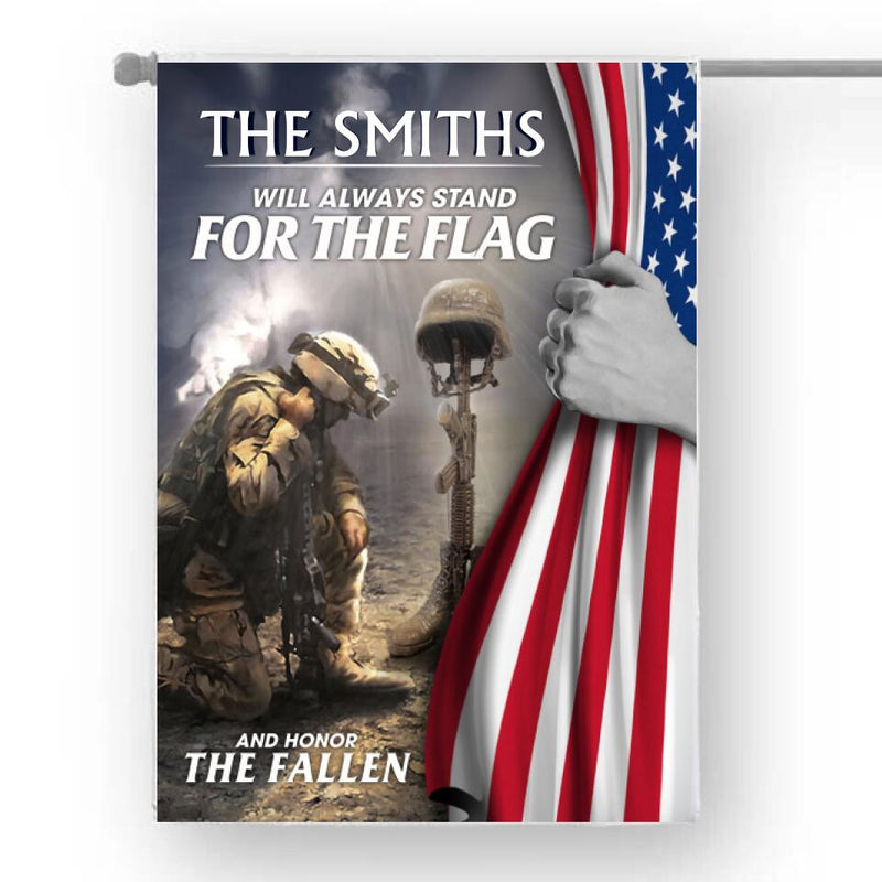 Personalized Veteran House Flag - Best Gift For Memorial Day - The Smiths Will Always Stand For The Flag And Honor The Fallen