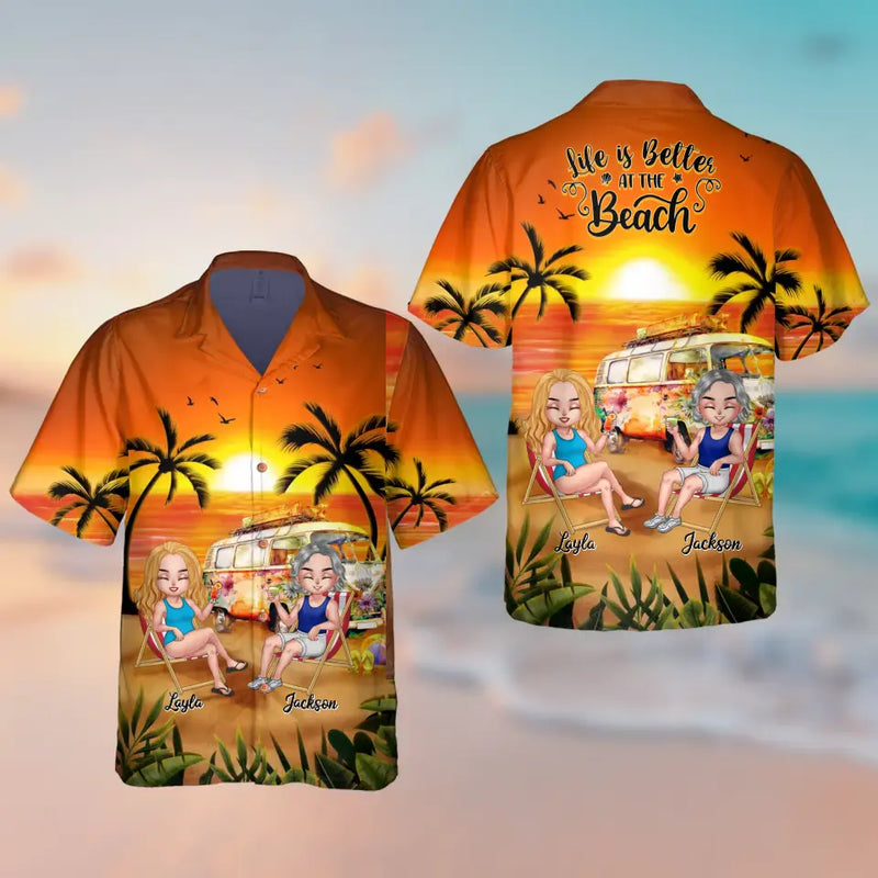 Personalized Summer Vacation Hawaiian Shirt - Gift Idea For Summer Holiday/Friends/Couple - Life Is Better At The Beach
